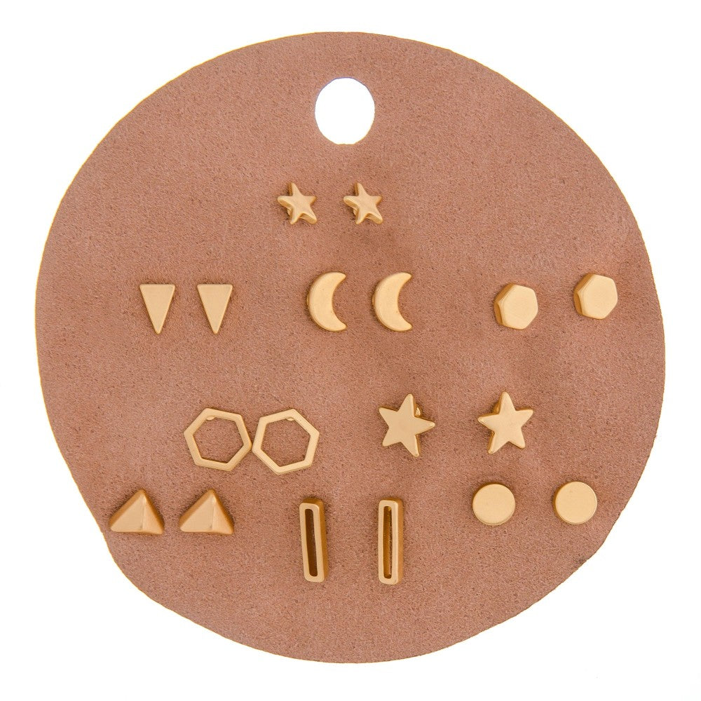 Earrings Matte (9) Geometric (Color Gold)